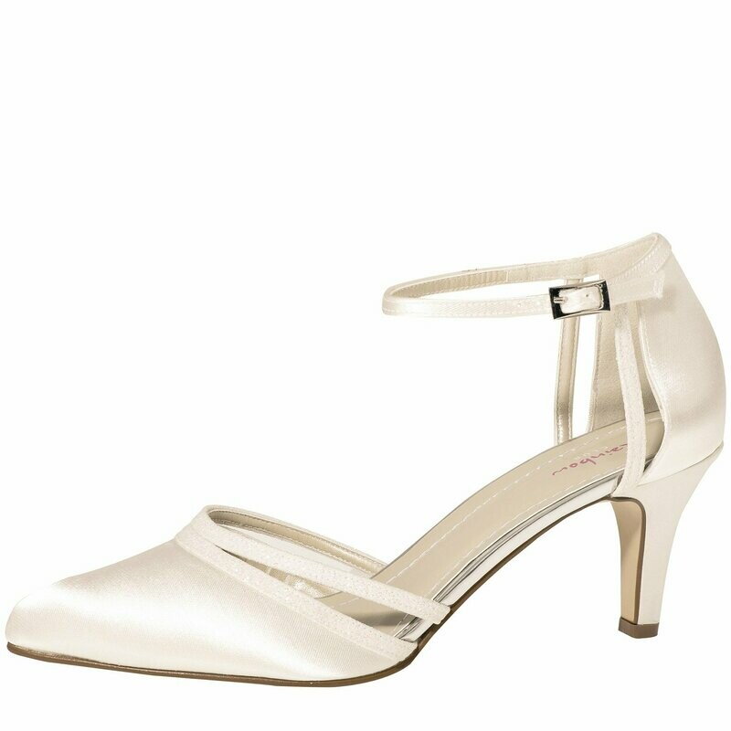 Desi - Ivory Satin/Off-White Fine Glitter Desi - Ivory Satin/Off-White Fine Glitter