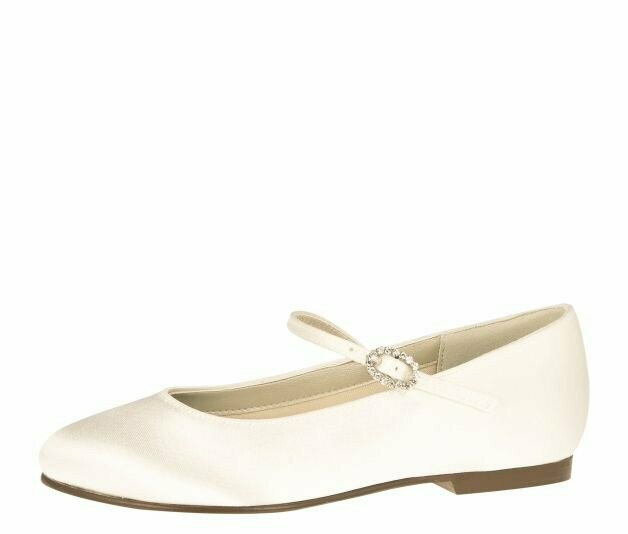 Kinderballerina, Binx - Ivory Satin, von Elsa Coloured Shoes Kinderballerina, Binx - Ivory Satin, von Elsa Coloured Shoes