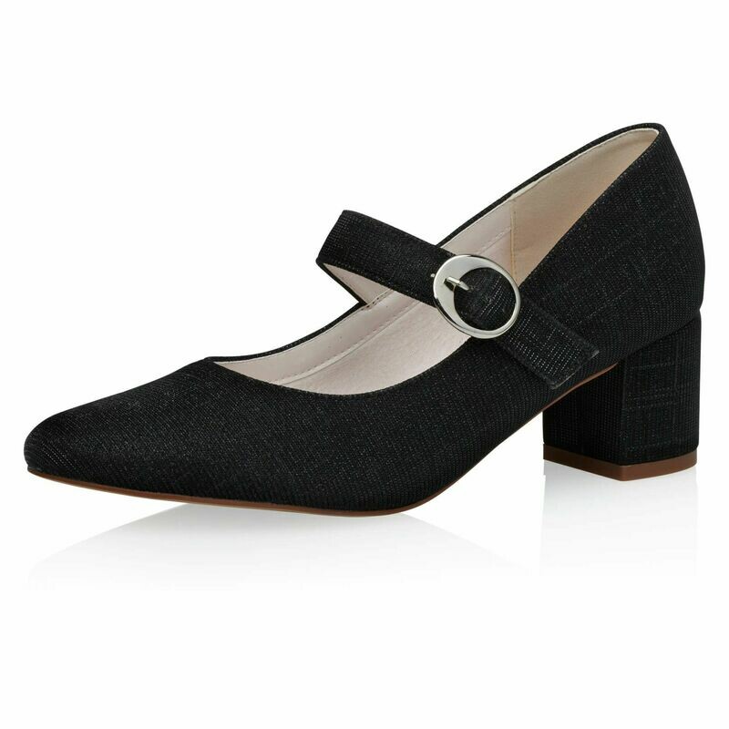 schwarzer Busyness Schuh, Annemarie Black metallic, von Elsa Colourded Shoes schwarzer Busyness Schuh, Annemarie Black metallic, von Elsa Colourded Shoes