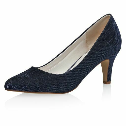 Damenschuh in Blau-Metallic von Elsa Coloured Shoes, Brooke Navy Metallic Damenschuh in Blau-Metallic von Elsa Coloured Shoes, Brooke Navy Metallic