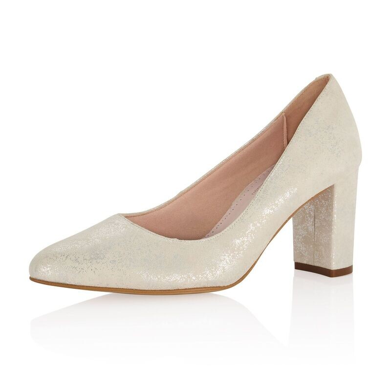 Hilarie Off-White Silver Suede von Elsa Coloured Shoe Hilarie Off-White Silver Suede von Elsa Coloured Shoe