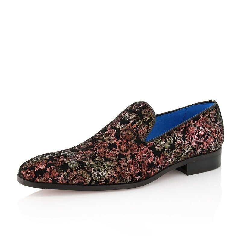 Raul Brocade Leather Black/Red, Herrenschuh von Elsa Coloured Shoes