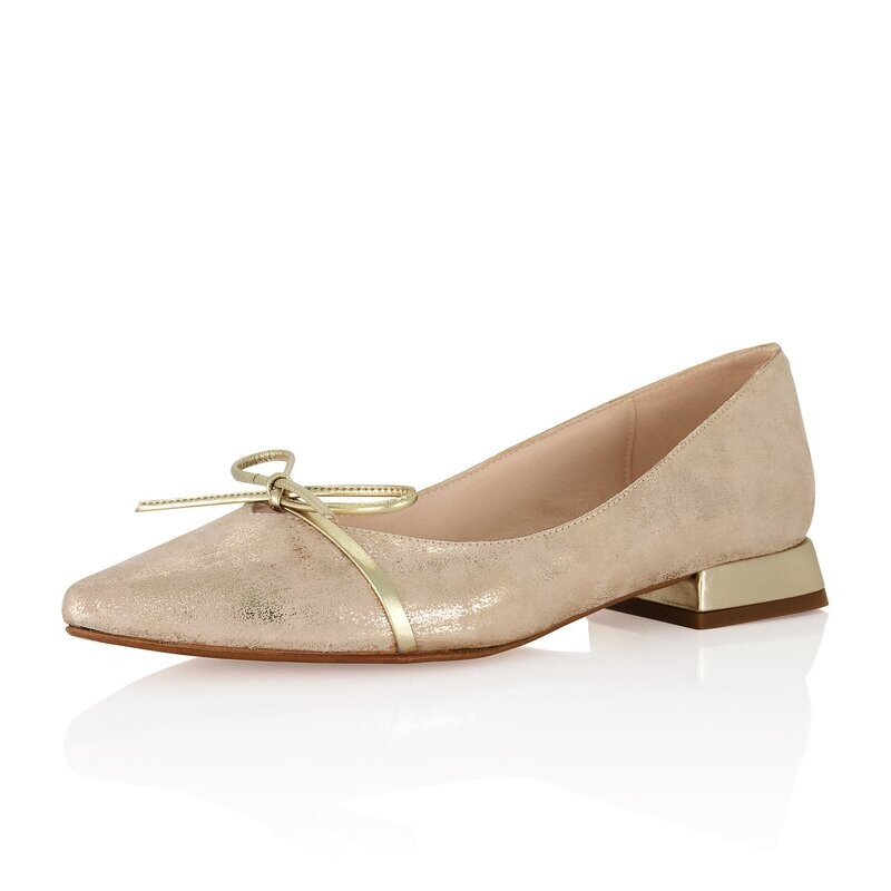 Shari Champagne Gold Suede / Gold Leather von Elsa Coloured Shoes Shari Champagne Gold Suede / Gold Leather von Elsa Coloured Shoes