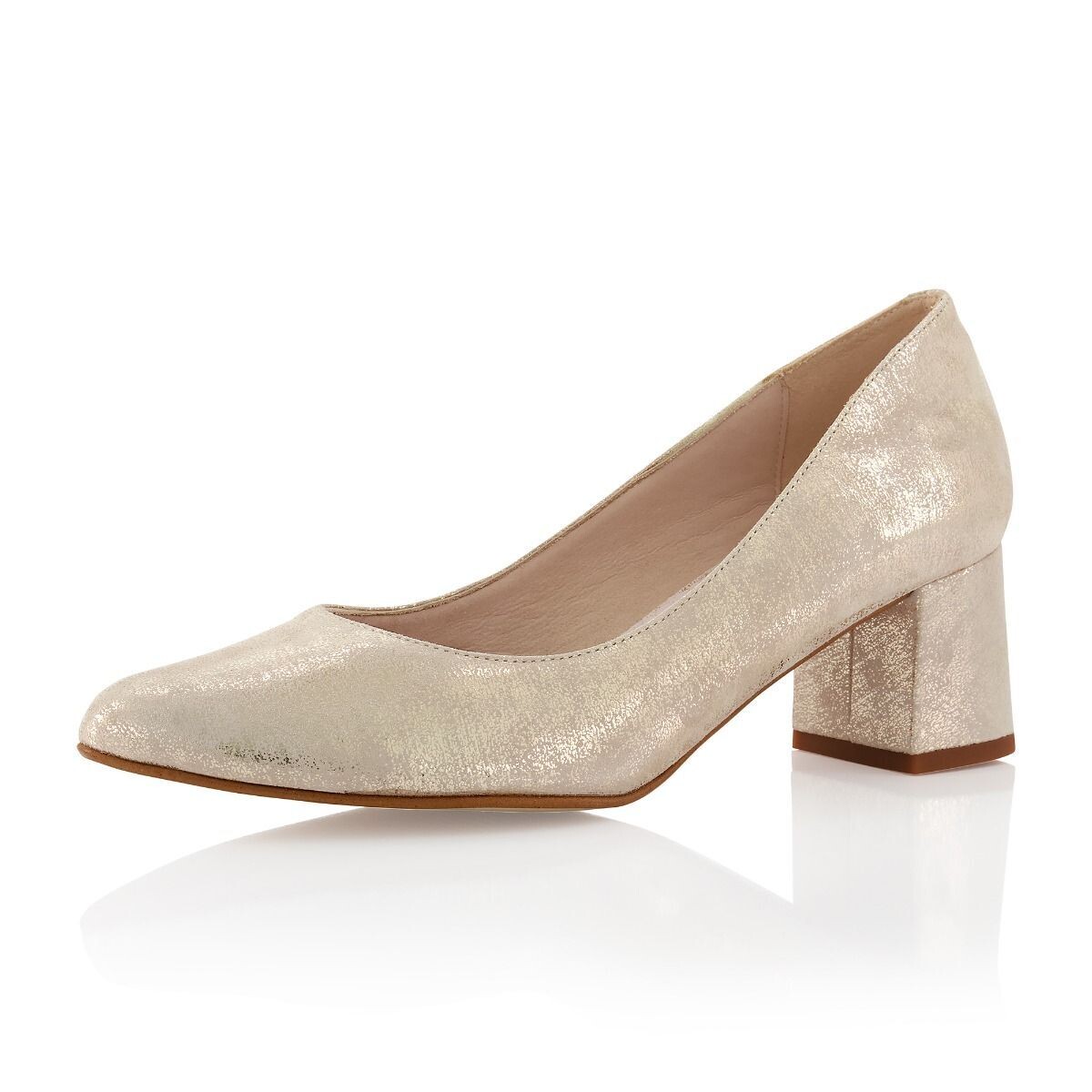 Mette Champagne Gold Suede, Brautschuh von Elsa Coloured Shoes