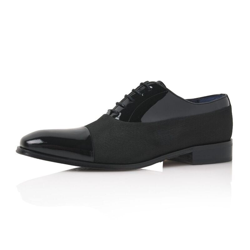 Devon Black Patent / Grosgrain Fabric, Herrenschuh, schwarz