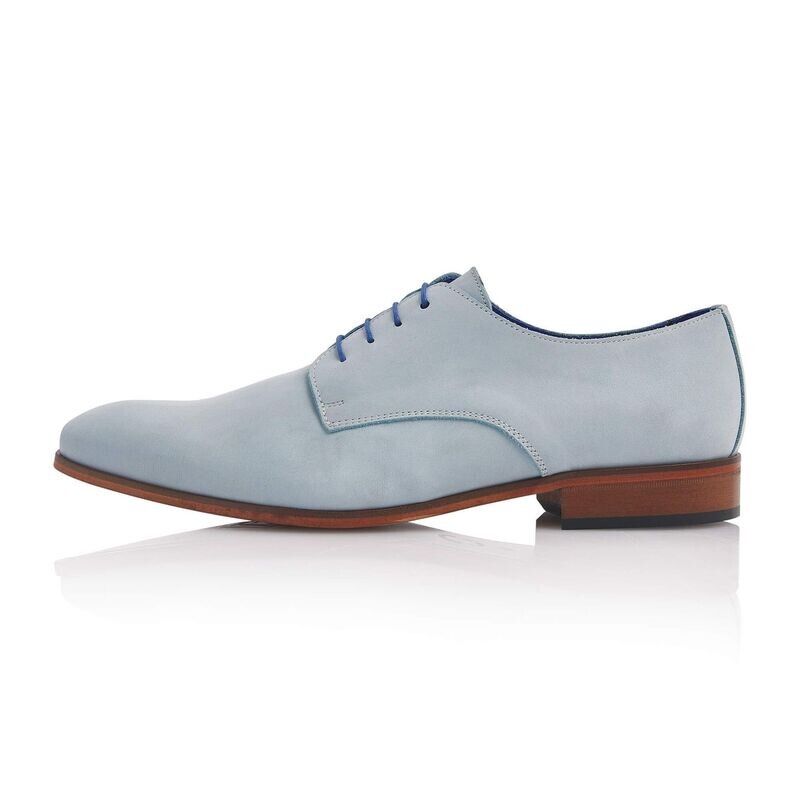 Dillon Suede Leather - white/light blue, Herrenschuh Wildleder