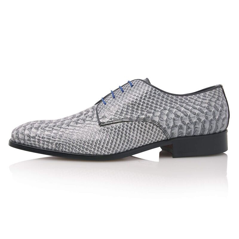 Mikai Snake Leather - Ash/Grey, grauer Herren Halbschuh