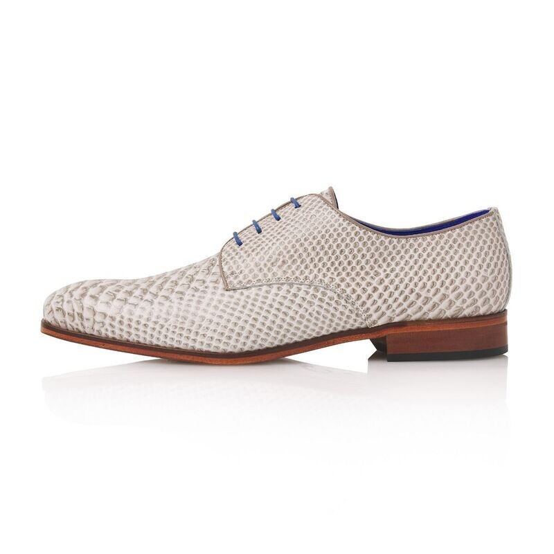 Mikai Snake Leather - Beige Herren Halbschuh im Schlangenmuster