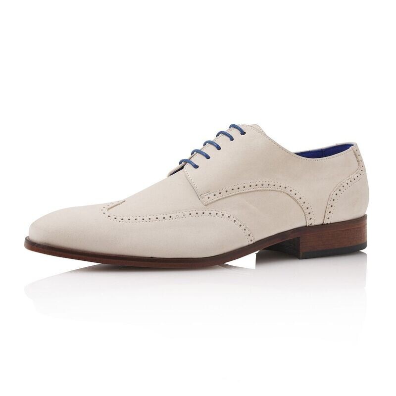 Flinn Suede Leather - Off-White Herren Halbschuh, Wildleder