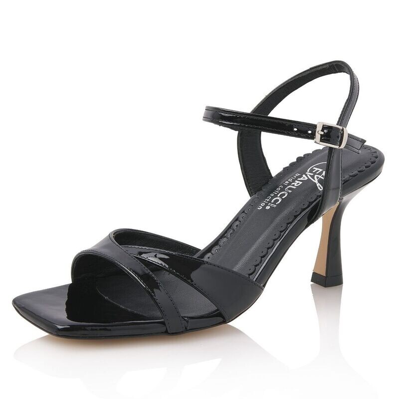 schwarze Sandalette, Anneli Black Patent (Leather), Brautschuh von Elsa Coloured Shoes schwarze Sandalette, Anneli Black Patent (Leather), Brautschuh von Elsa Coloured Shoes