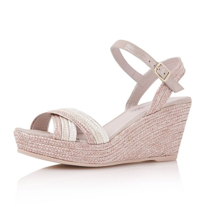 Serlia Rose / Perle / Champagne Braided, Braut-Espandrille von Elsa Coloured Shoes Serlia Rose / Perle / Champagne Braided, Braut-Espandrille von Elsa Coloured Shoes