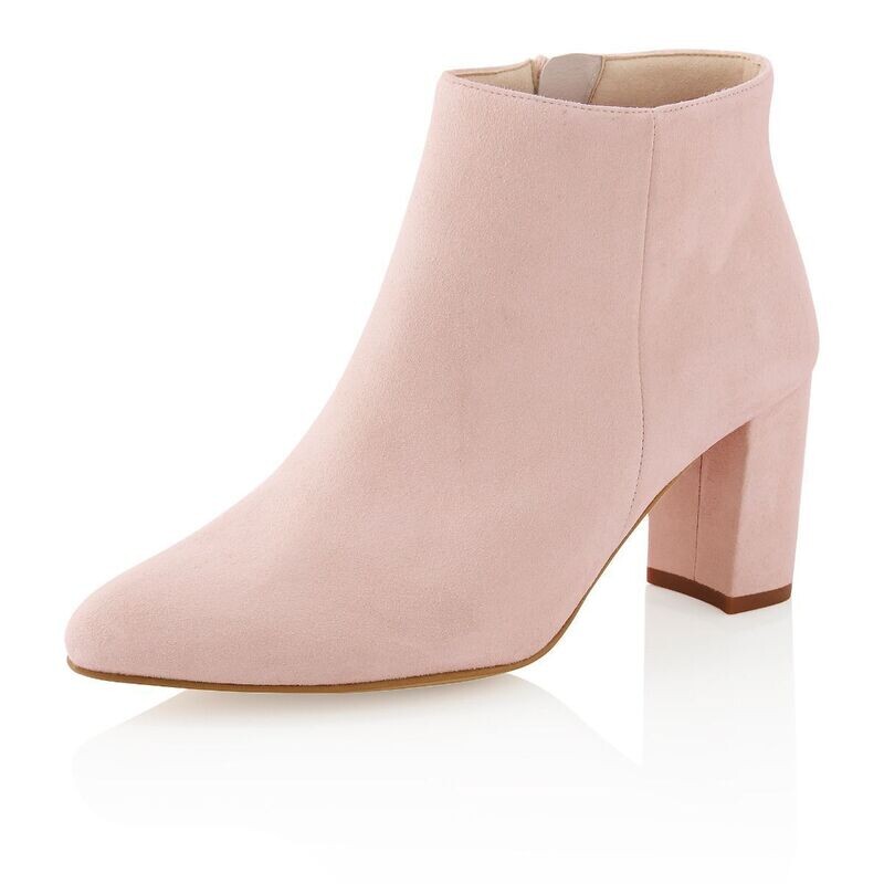 Braut Stiefelette, Anissa Blush Suede (Leather), von Elsa Coloured Shoes Braut Stiefelette, Anissa Blush Suede (Leather), von Elsa Coloured Shoes