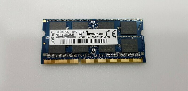 Memoria RAM Kingston DDR3 8GB 1600MHz/s ( PC3-12800 ) 2RX8 
 240-pin DIMM,  ACR16D3LS1KDGR/8G