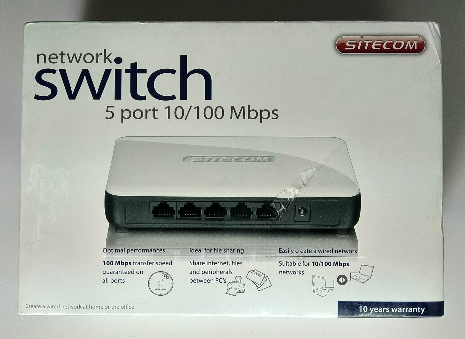Conmutador de Red Sitecom de 5 puertos (10/100 Mbps) LN-118 V1 001