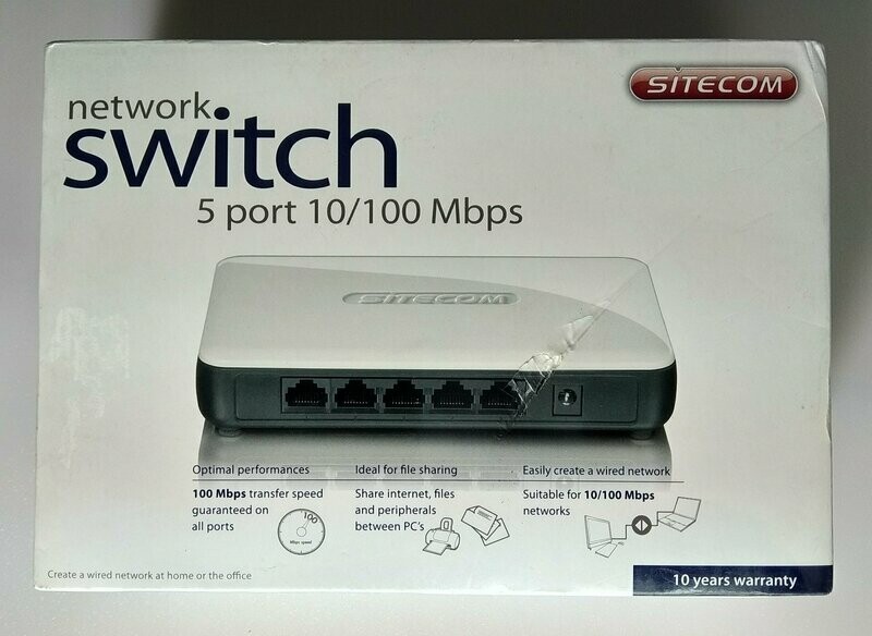 Conmutador de Red Sitecom de 5 puertos (10/100 Mbps) LN-118 V1 001