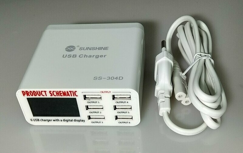 Fuente de alimentacion de USB Sunshine  6 USB - max 3.5A  SS-304D