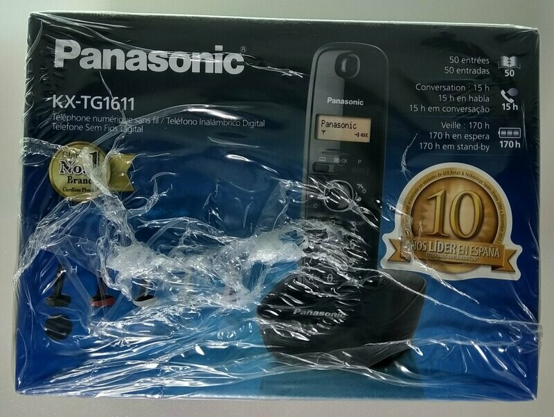 Telefono inalambrico Black  Panasonic KX-TG1611SPH con 6 melodías