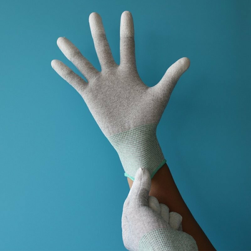 1 par de guantes antiestáticos de tamaño mediano ( M ) , para reparación de ordenadores y electrónica. GUANTE-001
