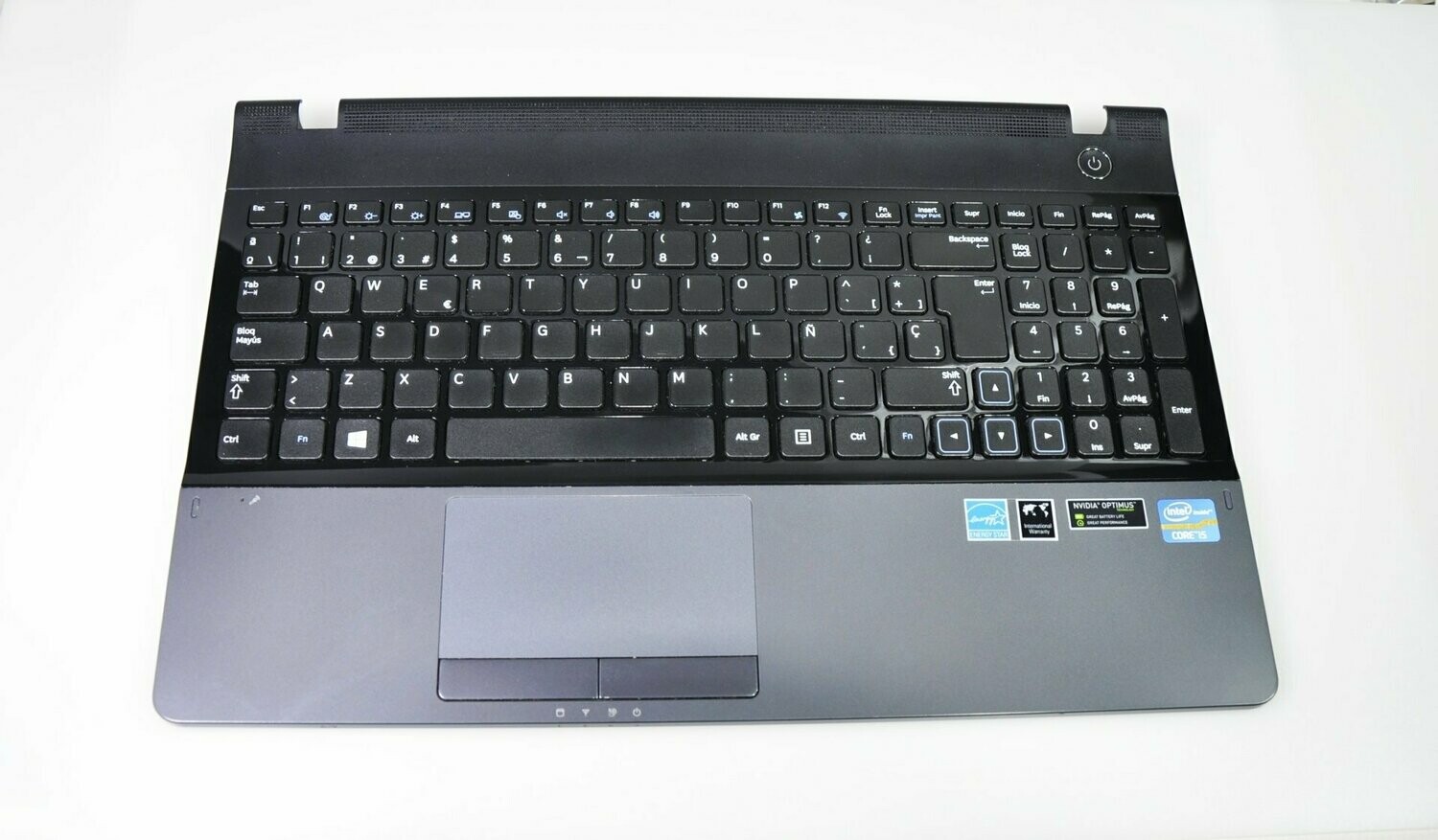 Cover Upper ( Cubierta Superior ) + teclado Español Negro + Palmrest + touchpad Samsung NP300E5C Series  BA75-03590D