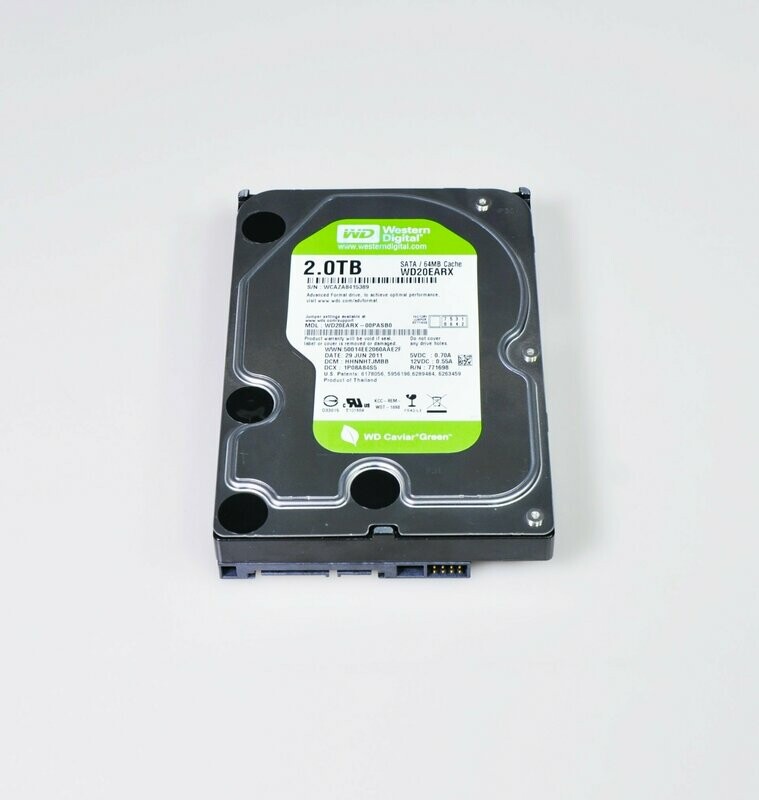 Unidad  de disco duro de conexion en caliente  Western Digital 2TB de 3.5" 64MB CACHE SATA 6.0Gb/s CAVIAR GREEN WD20EARX-00PASB0 WD20EARX