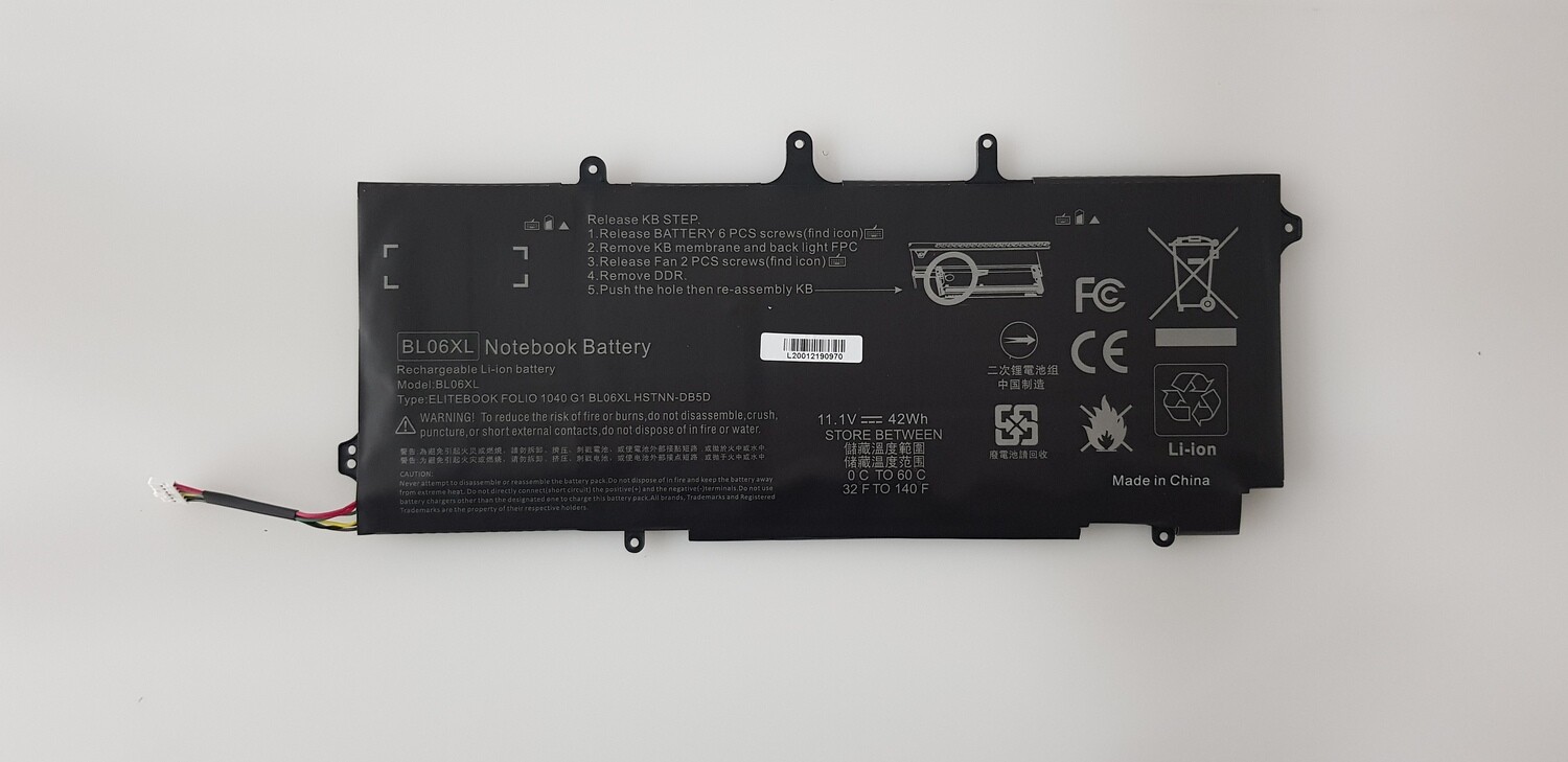 Bateria HP EliteBook Folio 1040 G1 Series 11.1V 3750mAh 42Wh BL06XL , 722297-001 , HSTNN-DB5D , HSTNN-W02C