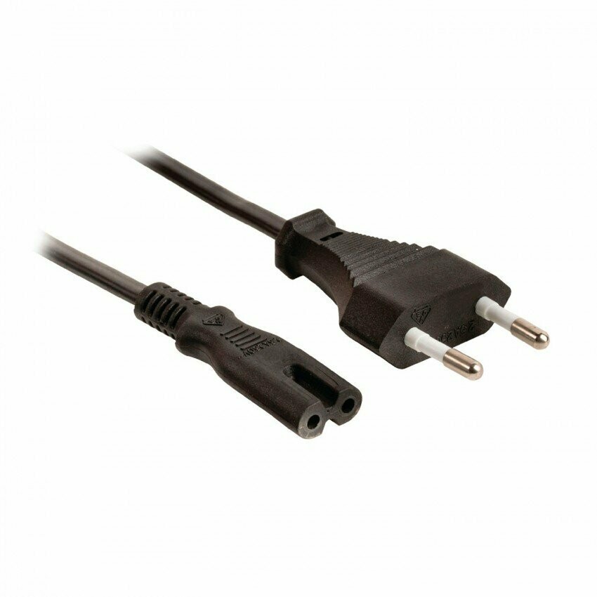 Cable de alimentación Europeo CEE 7/16 C7 1 Metro ( Conector trasero 2 pins )