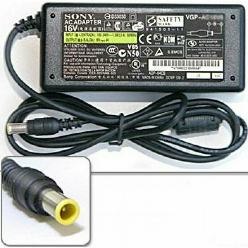 Cargador Sony 16V 4.0A 64W , 6.5mm X 4.4mm VGP-AC10V10