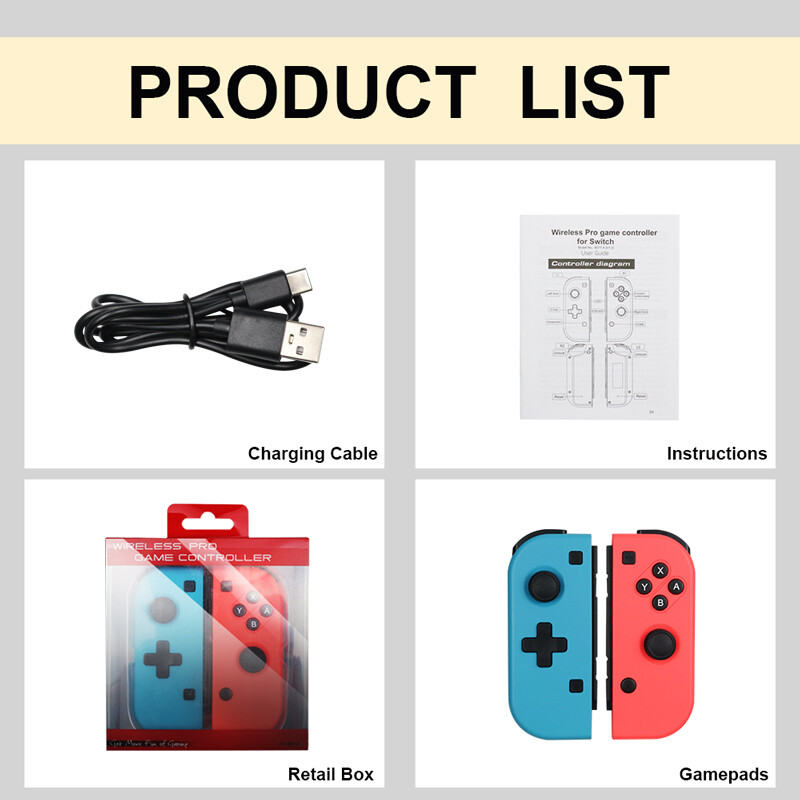 Mando de juegos inalambrico Bluetooth izquierdo y derecho para juego Nintendo Switch NS para Nintendo Switch Console r25 , HAC-015 , HAC-016