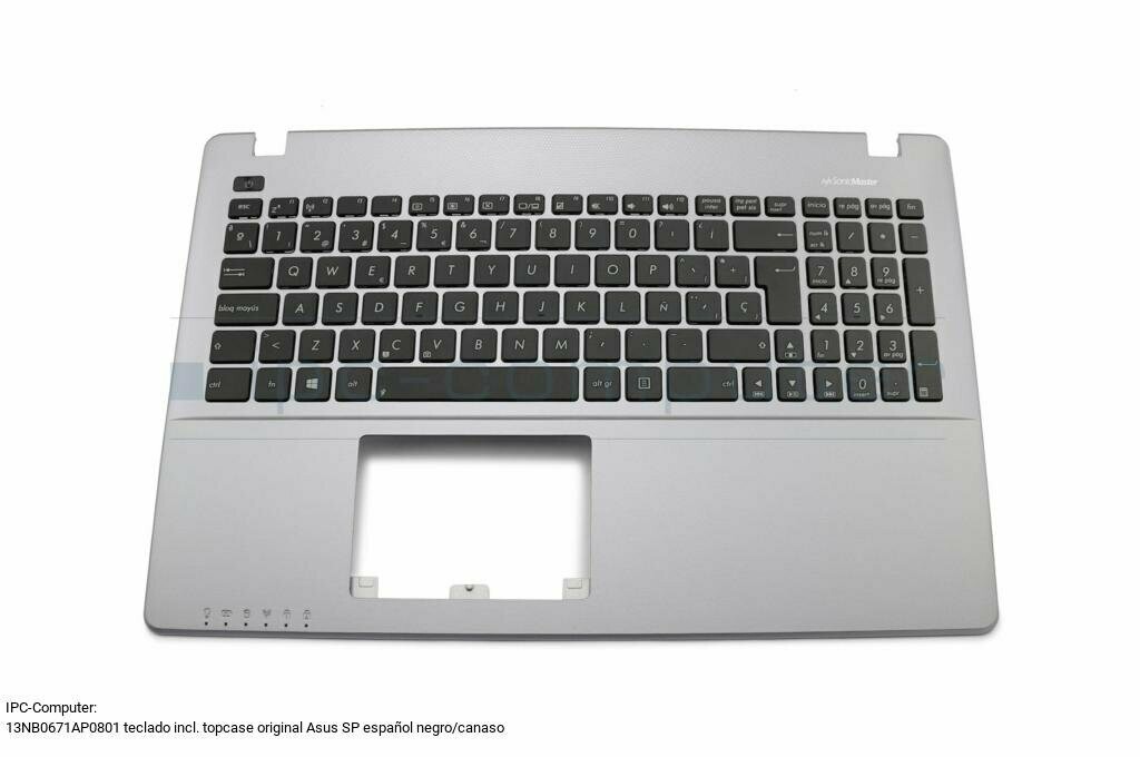 Cover upper (Cubierta superior ) Silver + teclado español Asus R510JF X550JF X550JX Series  0KNB0-6114SP00 , 0KNB0-612SP00 , 90NB0671-R31SP0 ,  90NB08Y2-R31SP0