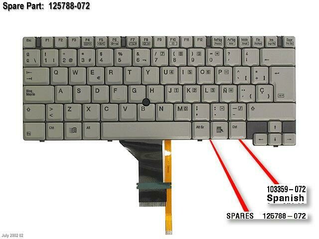 Teclado Español Gray HP Compaq 103359 Armada M700 Portátil Qwertz 125788-072 , K981526F1