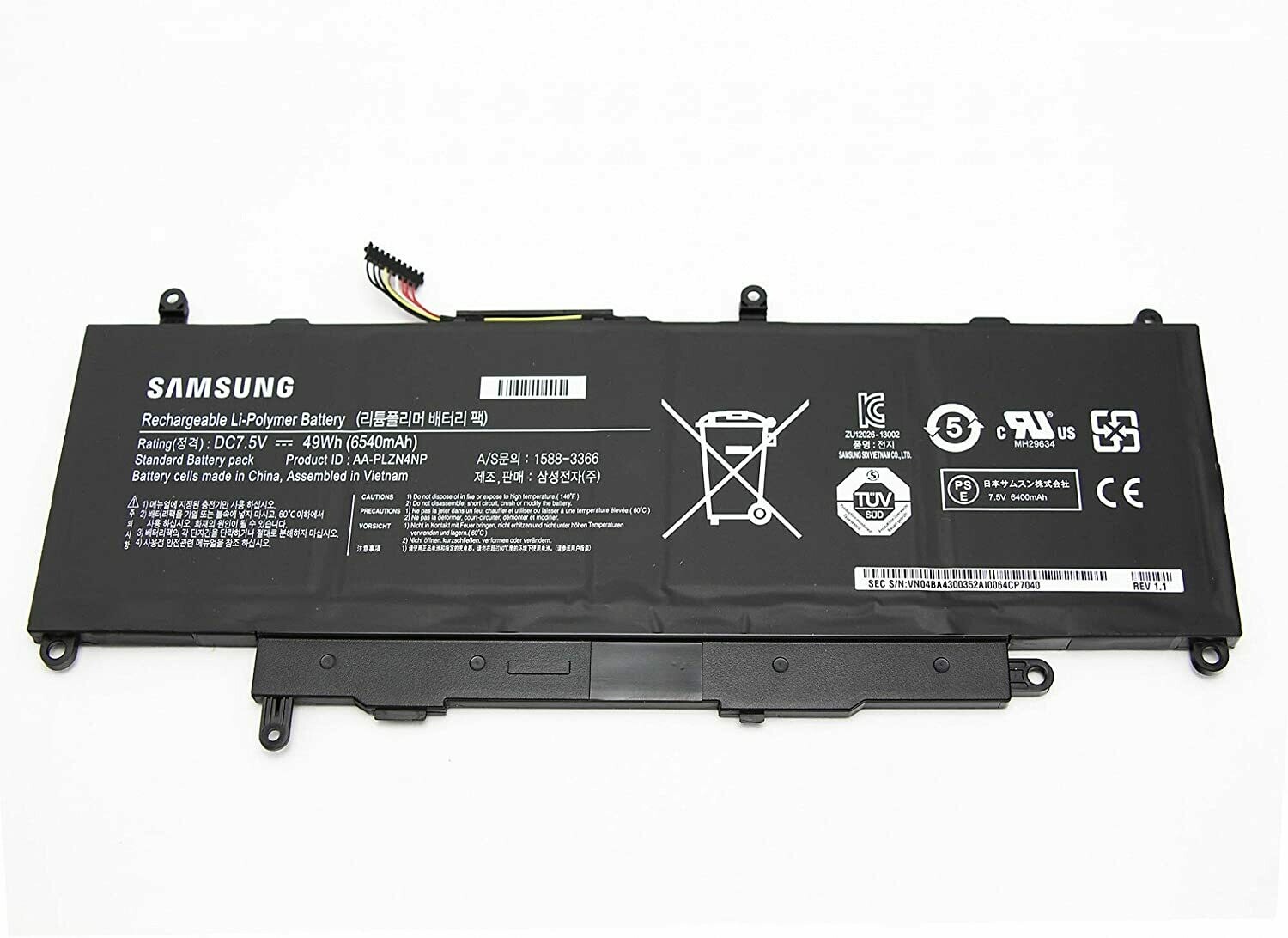 Bateria Original Samsung  Li-Ion 7.5V 6540mAh 49Wh  4 Celdas AA-PLZN4NP, BA43-00352A