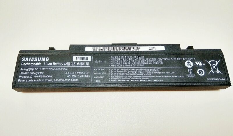 Bateria Original Samsung  Li-Ion 11.1V 5200mAh 57Wh  6 Celdas AA-PB9NC6W, BN43-00281A