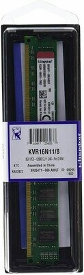 Memoria RAM Kingston 8GB DDR3 1600MHz/s ( PC3-12800 ) 240-pin DIMM, Verde KVR16N11/8