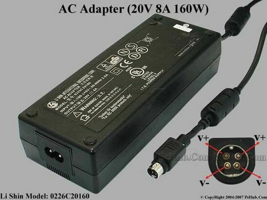 Cargador OEM Fujitsu 20V 8.0A 160W 4 Pin 0226C20160