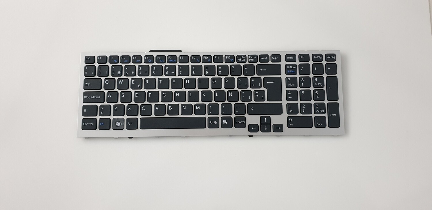 Teclado español negro ( con marco Silver ) Sony VAIO VPCF VPCF11 VPCF12 VPCF13  148781611 , V105678A