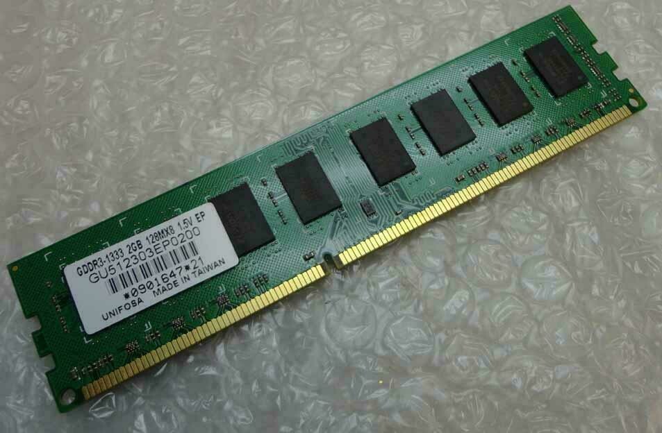 Memoria RAM  Unifosa Elipida DDR3 2GB  GDDR3-1333 2GB 128MX8 1.5V EP , GU512303EP0200 , KN.2GB0H.006