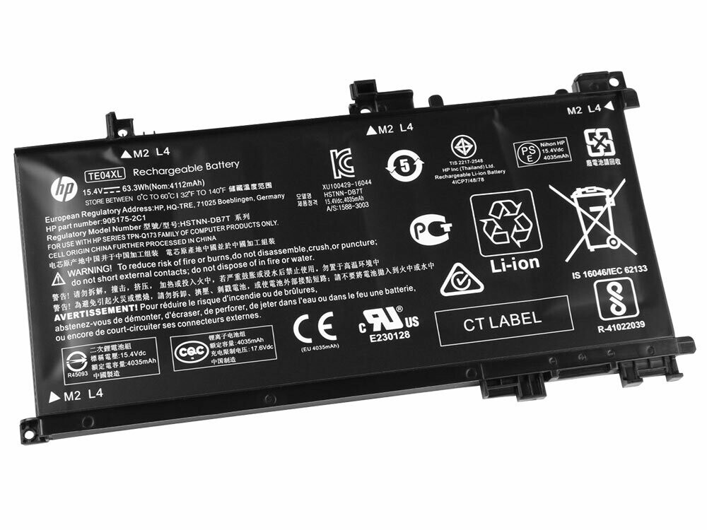 Bateria Original HP Omen 15-AX205NS 15.4V 63.3Wh  4celdas TE04XL , 905277-855