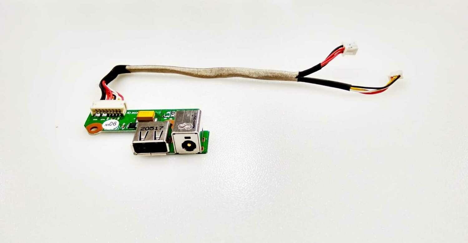 DC Power Jack​ + USB con cable 13.5 y 16 cm 4 Pines x 2  65W para HP Pavilion DV6000, DV6356EA  DDAT8APB3004407, DDAT8APB2001510, ND 203 94V-0