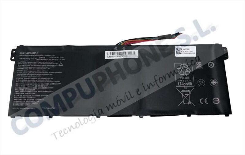 Batería Acer 4810mAh / 37Wh  7.7V  A114 A314 A315 A515 AP16  AP16M5J KT.00205.004 KT.0035.005