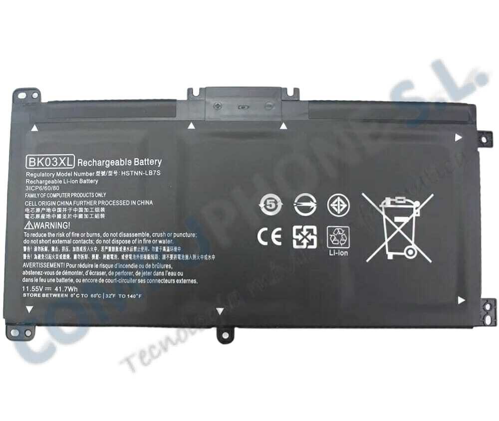 Bateria para HP Pavilion X360 14-BA Series 11.55V 3470mAh 41.7Wh BK03XL , 916366-421 , HSTNN-LB7S