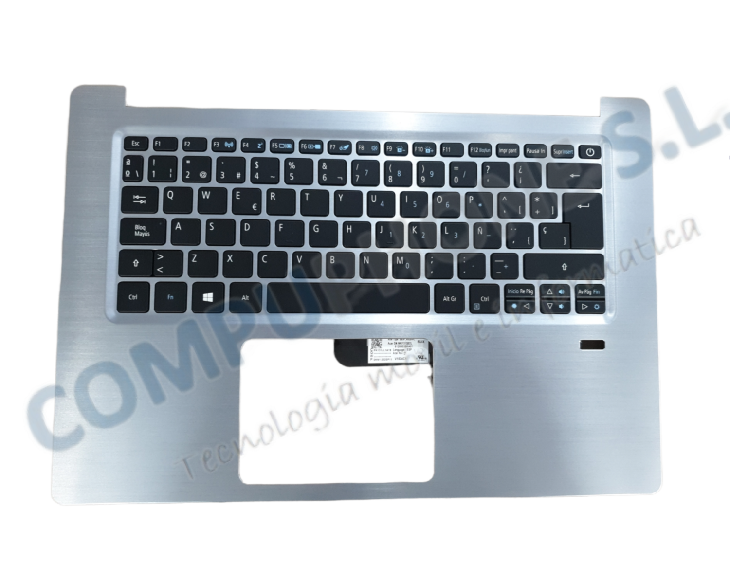 Cover upper ( Cubierta superior ) Silver + teclado español Acer Swift SF314-52 / SF314-52G , 6B.GQMN5.009 , 13N1-20A0501 , NKI131S02L