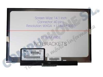 Pantalla 14.1"  LED 40 Pines  Mate  WXGA+ ( 1440 * 900 )  LTN141BT08-001