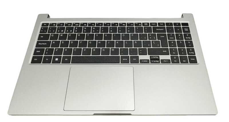 Cover upper ( Cubierta superior ) Silver + Teclado Español + TouchPad Samsung Galaxy Book2 NP750XED-KC4ES  BA83-04278A