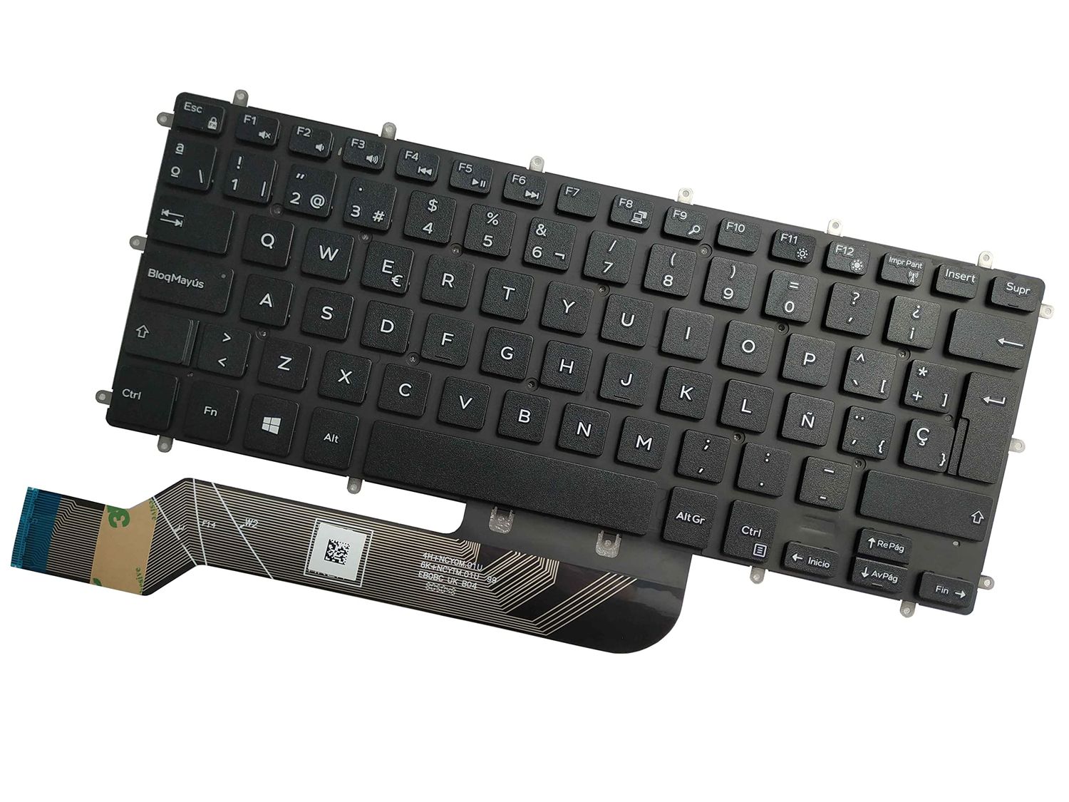 Teclado español negro (No backlight)Dell Inspiron 5368 5378 5379 0PFFH8 , 0MRW04 , 0M9DMK