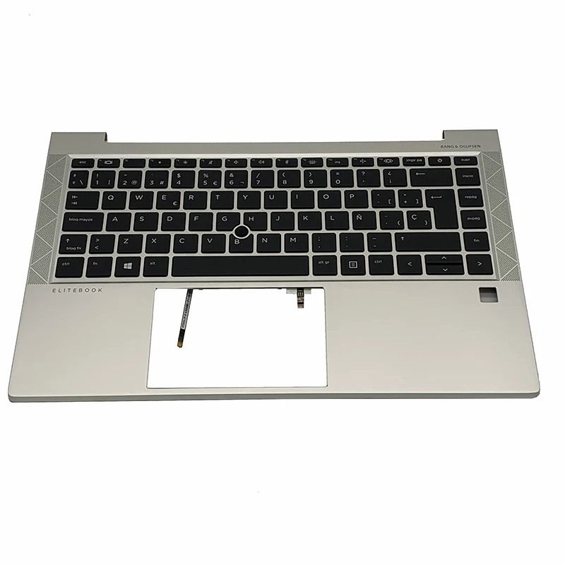 Cover upper ( Cubierta superior ) Silver  + Teclado Español Retroiluminado + Pointstick  HP EliteBook 840 G7 Series Español M07090-071 , M07091-071
