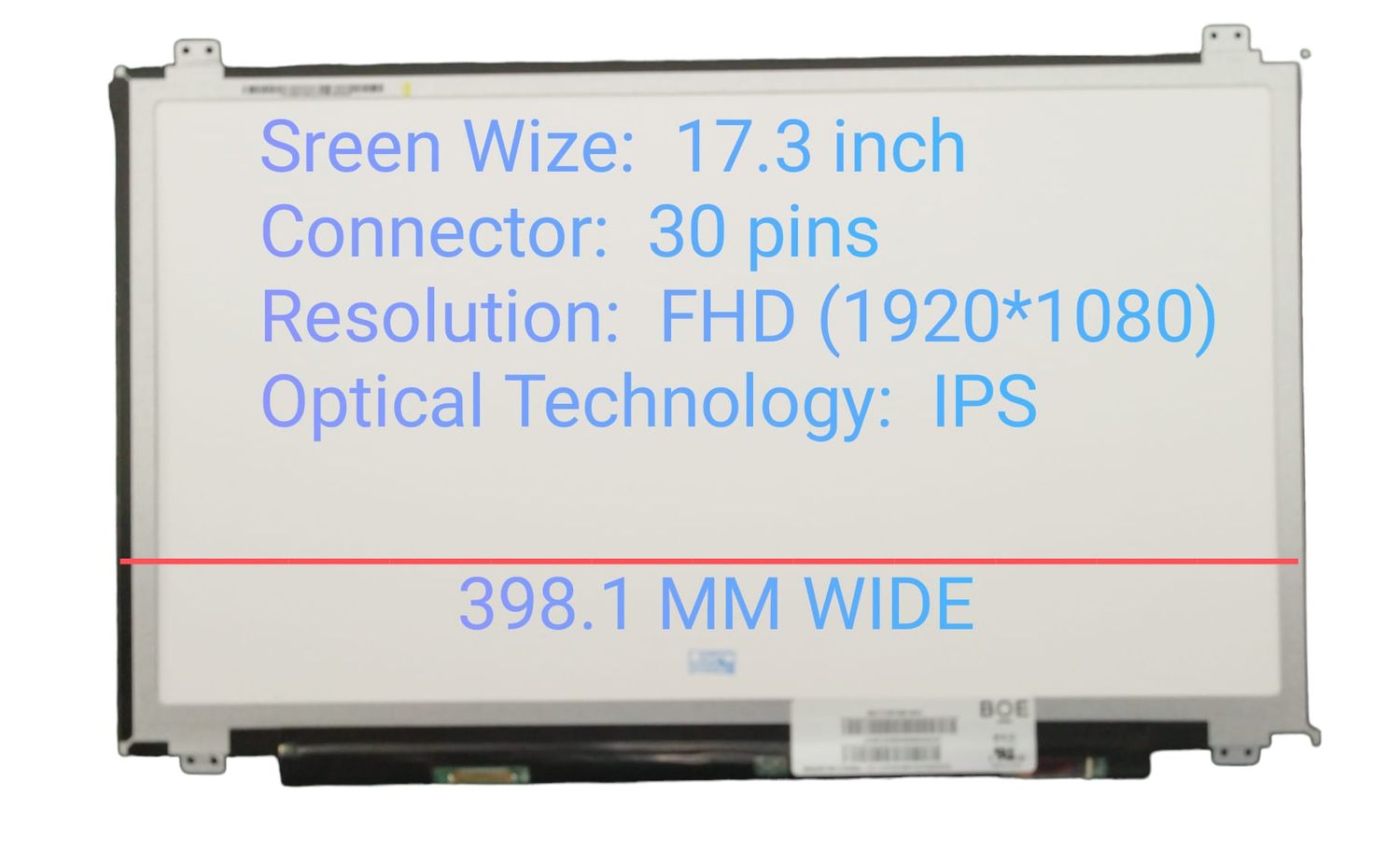 Pantalla 17.3" Slim 30 Pines Matte FHD ( 1920 * 1080 IPS ) NV173FHM-N41 V8.0