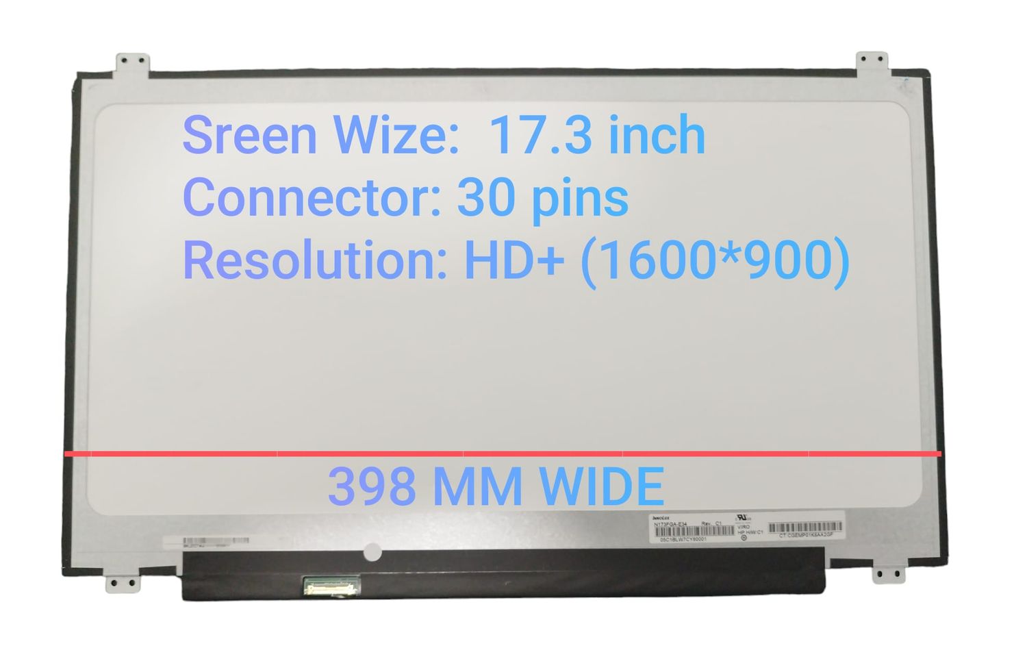 Pantalla 17.3" Slim 30 Pines Matte HD+ ( 1600 * 900 ) NT173WDM-N21