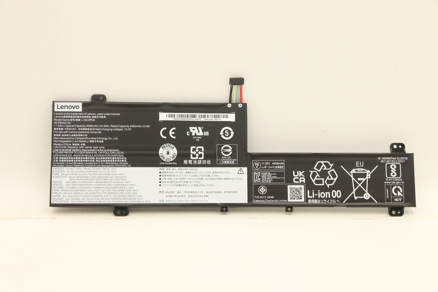 Bateria Original Lenovo ideapad Flex 5-14ITL05 Type 82HS 11.52V 4455mAh 52.5Wh 5B10X49073 , L19L3PD6