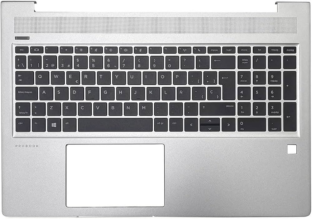 Cover Upper ( Cubierta Superior ) Silver + Teclado Español  HP ProBook 450 G6 Series Español L45091-071 ,  L40680-071