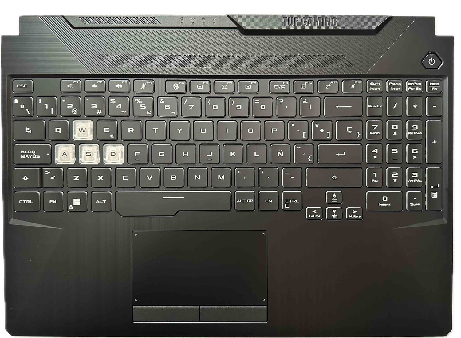Cover Upper ( Cubierta Superior ) + Teclado Español ( Retroiluminado ) + TouchPad  ASUS TUF Gaming F15 FX506HC FX506HE Series 90NR0703-R30SP1